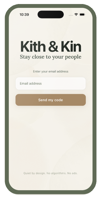 Kith & Kin app screen