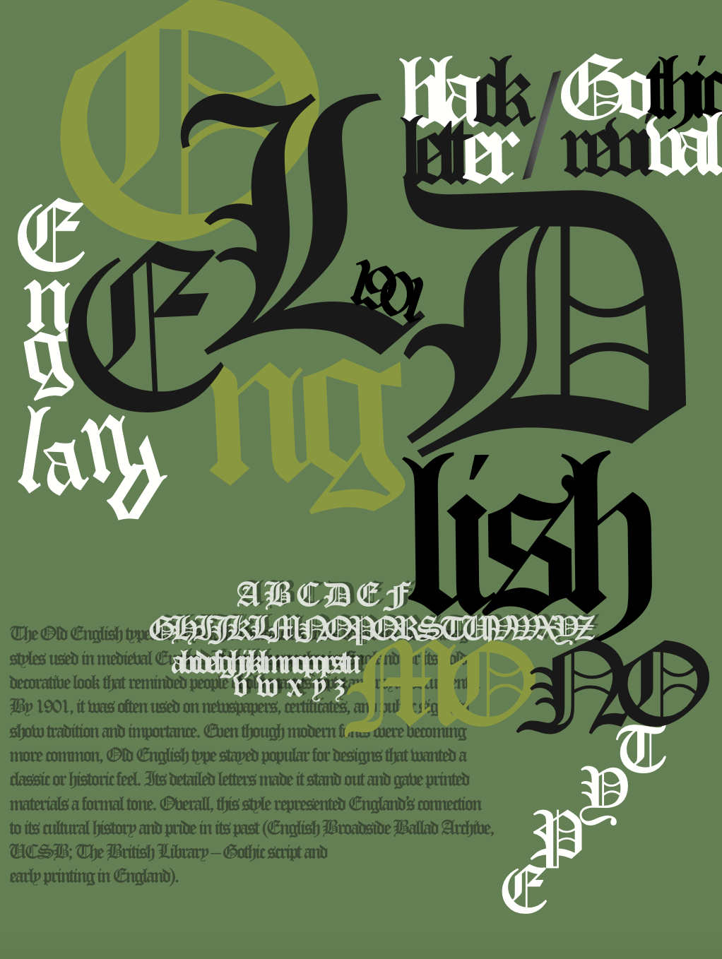 Old English typeface poster